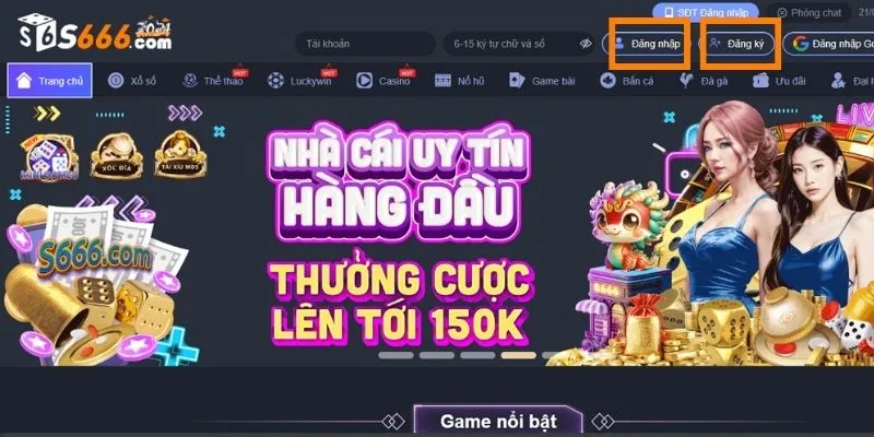 Bước 1: Đăng ký/ Đăng nhập tài khoản hội viên S666