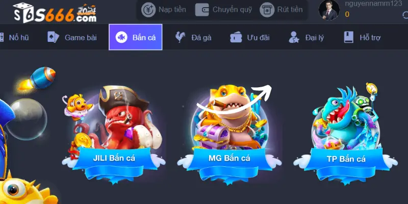 Giới thiệu về sảnh game Bắn cá S666 