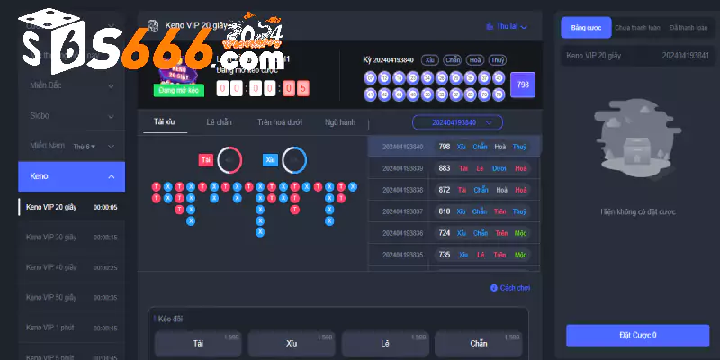 Sức hấp dẫn của sảnh xổ số Keno tại S666