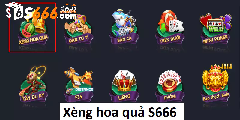 Xèng hoa quả S666 có tỷ lệ trả thưởng cao